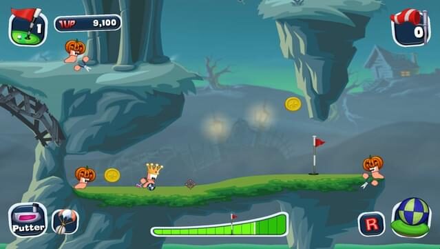 Worms Crazy Golf Gameplay Screenshot