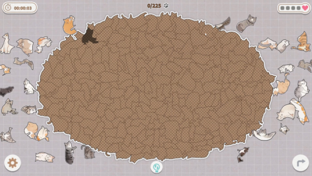 Cats Huddled Together Gameplay Screenshot