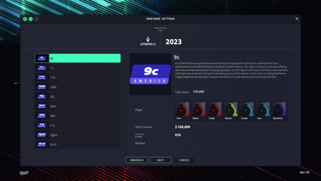 League Manager Gameplay Screenshot